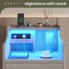 [Halloween Christmas] Nightstand with Charging Post, Side Table with USB Port & Socket, End-Table with 3 Drawers & Storage Shelf, Heavy Duty Night Stand, Small Dresser for Small Spaces, School And Dormitory Storage, for Halloween And Christmas, Storage Drawer Units