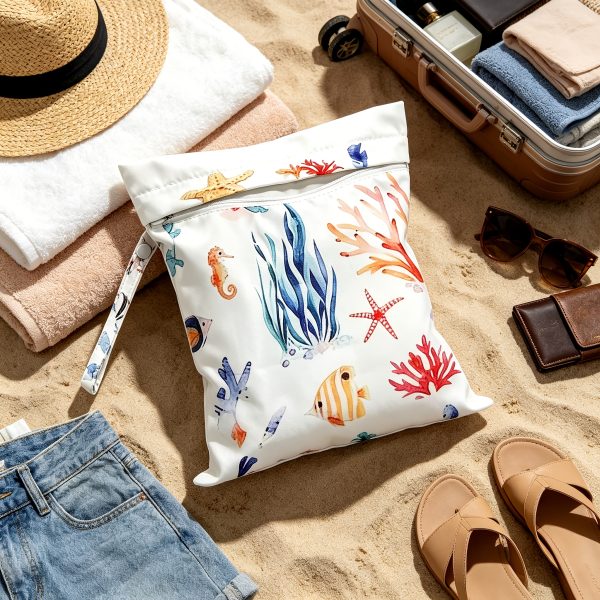 product-fancy-12875fbd-34af-4f96-8d2b-5dead413b8d5 Reusable Wet Bag for Diaper Storage, 9.84in*12.2in, Perfect for Storing Swimwear, Travel Essentials, Beach Items, Pool Supplies, Dirty Workout Gear, and Cosmetics. Ideal for Beach Weddings and as Themed Gifts, Suitable as Holiday Presents