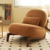 product-fancy-128ac979-6fc9-4374-a032-03139c36b4b9 Cute Accent Chair with Solid Wood Legs, Velvet Living Room Chair with Soft Cushion, Cozy Bedroom Chair, Comfy Armless Reading Chair for Apartment, Waiting Room, Balcony