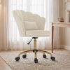 product-fancy-1297e7cc-46e1-460c-ad87-c39f2e06c340 Girls' & Women' Luxury Velvet Tufted Vanity Chair with Wheels - Height Adjustable Upholstered Desk Chair Suitable for Bedroom, Living Room, Dressing Table, Soft Cushioning, No Assembly Required, Contemporary Petal for Home Office