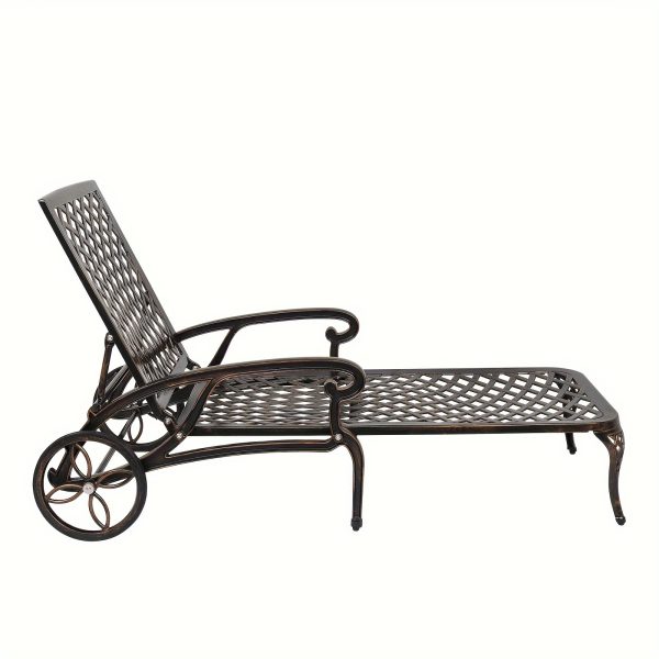 product-fancy-12c578d2-ab8a-4e23-9db4-ce8e0dee6de6 75.98*25.39*36.61inch Backrest Adjustable Courtyard Cast Aluminum Lying Bed Bench Bronze