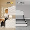 product-fancy-1302f810-42e3-42b8-b19a-f3a17cd524be Queen Size Bed Frame with 2 Nightstands with Mirror, Modern Platform Bed Frame with 53" Tall Headboard and 4 Storage Drawers