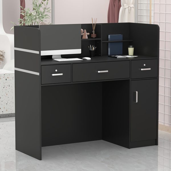 product-fancy-13362a59-cf06-4f1e-a831-7145823f93bc Modern Computer Desk with Drawers And Open Shelves, Functional Workstation for Home Office, Wood Home Office Desk Station with File Drawer And Storage Cabinet, Stylish Design