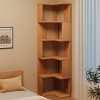product-fancy-13708e8b-d76c-432f-b250-41b3e1d2a033 Full Solid Wood Corner Bookshelf, No Paint No Formaldehyde, Space-Saving Storage Shelf, 3/4/5 Tier Rustic Corner Bookcase, Stable Standing Bookcase for Bedroom Living Room Home Decor, Easy Assembly