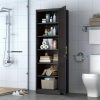 67" Tall Lockable Metal Storage Cabinet Narrow Stand-Alone Cabinet with Adjustable Shelves & Locking Door - Space-Saving Vertical Unit Suitable for Home Office, Pantry, Bathroom, Small Spaces