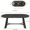 product-fancy-13b8c989-5780-4ba6-bfc4-3e685c9989b6 70.86" Oval Dining Table Suitable for 6 to 8 People, Featuring Robust Tapered Legs, Ideal for The Living Room