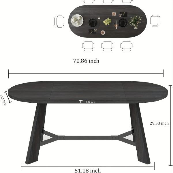 product-fancy-13b8c989-5780-4ba6-bfc4-3e685c9989b6 70.86" Oval Dining Table Suitable for 6 to 8 People, Featuring Robust Tapered Legs, Ideal for The Living Room