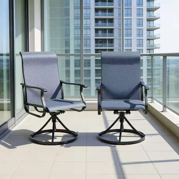 product-fancy-13c4cb2c-2f2b-4bc3-8e54-db1222433165 Patio Swivel Chair Set Of 2/4/6 Outdoor Dining Chairs W/High Back And Breathable Textilene, 350 LBS Capacity, All Weather Patio Rocking Chairs for Garden Backyard Deck