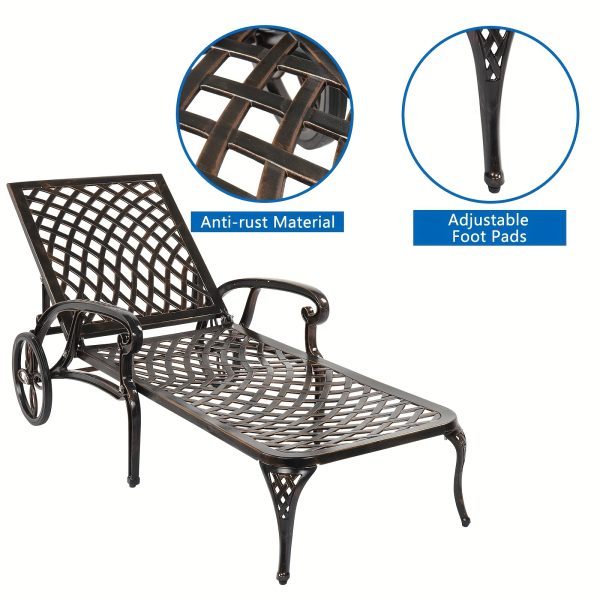 product-fancy-13cf9589-e137-4821-b352-8f17d3c28b1d 75.98*25.39*36.61inch Backrest Adjustable Courtyard Cast Aluminum Lying Bed Bench Bronze