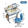 product-fancy-13e4d8ec-9e33-4459-ac96-c21ddc885365 Adjustable Kids Study Desk & Chair Set, Ergonomic Curved Back Spine Protection, Height Adjustable, Wipeable Desktop, Detachable Reading Stand, Eye-Caring LED Lamp, Multiple Colors, Ideal For 3-18 Years Old Kids Home School Study & Daily Use