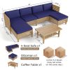 [Boho Wicker Patio Set] 1/2 Packages Shipping MixPatio Boho Wicker Patio Furniture Sofa Set, 3/6 Seaters, Outdoor Rattan Sectional Sets Conversation Set - Weather-Resistant, With Dual Storage Coffee Table for Garden, Patio & Deck