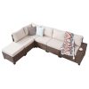 product-fancy-13f13b99-0db2-4ada-ad11-04edfbbc9386 RAISED Patio Furniture Set, 2piece/3piece/4piece/6piece Wicker Outdoor Patio Furniture Sets with Cushions And Coffee Table, Outdoor Sectional Boho Patio Conversation Set Sectional Sofa for Backyard, Porch, Beige/Blue
