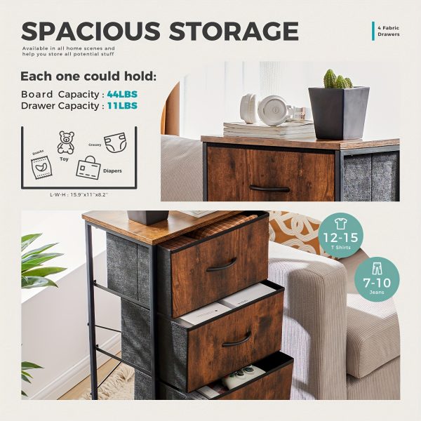product-fancy-1425f807-e12a-4722-b77a-05832cdea887 Dresser For Bedroom, Storage Drawers, Skinny Fabric Storage Tower With 2/4 Drawers, Tower Organizer Unit, Chest Of Drawers With Wooden Top For Closet, Laundry, Entryway