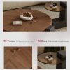 2pcs Set of Modern Round Wood Coffee Table with Geometric Leg Design