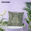 product-fancy-1490a7ad-e247-4ec1-91e1-ddc0b04389bd 2D Flat, Terrace Cushion Cover, 1pc 18X18 Inches Square Pillow Cover, A Dark Gray Background Features an Intricate, Symmetrical Pattern with Teal, Cream, And Golden Floral Motifs, Including Large Central Blooms, Leaves, And Scrollwork