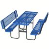 product-fancy-14a5cb7e-36a4-4a95-8fb4-0927197af367 6-Person Outdoor Round Iron Picnic Table with Built-in Bench and Umbrella Hole, Suitable for Gardens, Courtyards, Patios, Lawns, Etc.