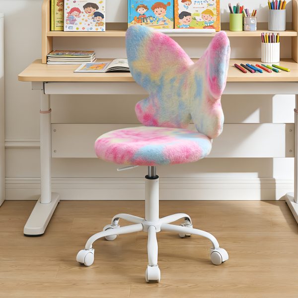 product-fancy-14cfc405-d134-4d66-b3f1-2cfe2b4e0391 Girls Desk Chair - Comfy Swivel Kids Desk Chair for Girls Room, Fluffy Butterfly Kids Office Chair for Reading & Vanity