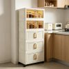 product-fancy-14d9dd5b-ef68-4454-bd6a-8e52d596803e A Five-story Ultra-large Capacity Cream-style Storage Cabinet with Compartments! Equipped with Wheels for Mobility, It Can Store All Clutter In Bedrooms, Living Rooms, And Bathrooms