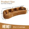 Moedrn Oversized Boneless Curved Sofa 68.5" / 106.5"/ 130.7" Sectional Sofa Couch Comfy Luxury Plush Chenille Floor Sofa Memory Foam Couches For Living Room, Apartment, Office, Guestroom