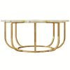 Modern Decorative Table in White And Golden, Shaped Like a Petal, for The Central Area of The Living Room