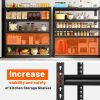 [Heavy Duty Shelving] 72''H Kitchen Standing Rack/Standing Baker'S Rack 2000LBS Garage Shelving 72"H X35.5"W X15.8"D Storage Shelves Heavy Duty Shelving 5 Tier Metal Shelves For Garage Shelves, Adjustable Shelving Unit For Kitchen Basement Pantry Utility Rack Shelf