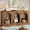 70.86" Console Table with Storage, Narrow Entryway Table with Arched Open Shelf, Farmhouse Sofa Table Behind Couch for Hallway, Living Room