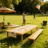 Foldable Beach Picnic Table 60-Inch Low-Profile, Portable Wooden Bohemian-Style Travel Picnic Table, Suitable for Indoor And Outdoor Occasions Including Picnics, Beach Trips, BBQs, Camping, Gatherings, Outdoor Dining, Gardens, And More.