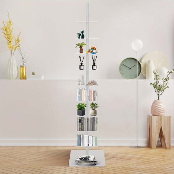 product-fancy-15e167af-3fbb-4aa9-a5db-5162f90aa516 Spine Bookshelf | 9-layer Stylish Metal Bookshelf | Vertical Standing Book Tower | Study Bookshelf | Decorative Storage Rack for Decoration, Books, Storage, Bookcase, Small Plants