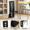 product-fancy-160f585e-6959-4e63-824e-3e4604a00da0 4pcs Hollow Decoration PU Leather Dining Chair Black