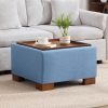 product-fancy-162ca093-4473-4c35-b77c-ec11caa4fde0 24" Square Ottoman Coffee Table With Storage, Fabric Ottomans With Tray And Solid Wood Legs For Living Room, Bedroom And Apartments, Small Modern Ottoman Tea Table With Lift-Off Lid