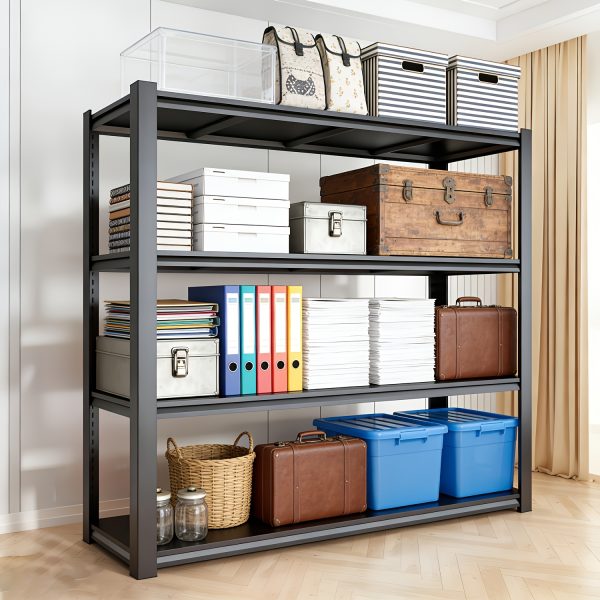 product-fancy-1633ca6c-1549-405c-8313-7ab675d428bd 5-Tier Heavy-Duty Adjustable Kitchen Storage Shelf with Modular Shelving System & -Standing Suitable for Kitchen Organizers, Garage Tools, Microwave Stand, Baker's Rack, Utility Shelves - Assembly, Space-Saving Unit