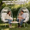 Egg-Shaped Chair That Rotates 360 Degrees, Made of Outdoor Rattan, Featuring Plush And Thick Cushions, with Adjustable And Sturdy Legs, Perfect for Outdoor Settings Like Poolside