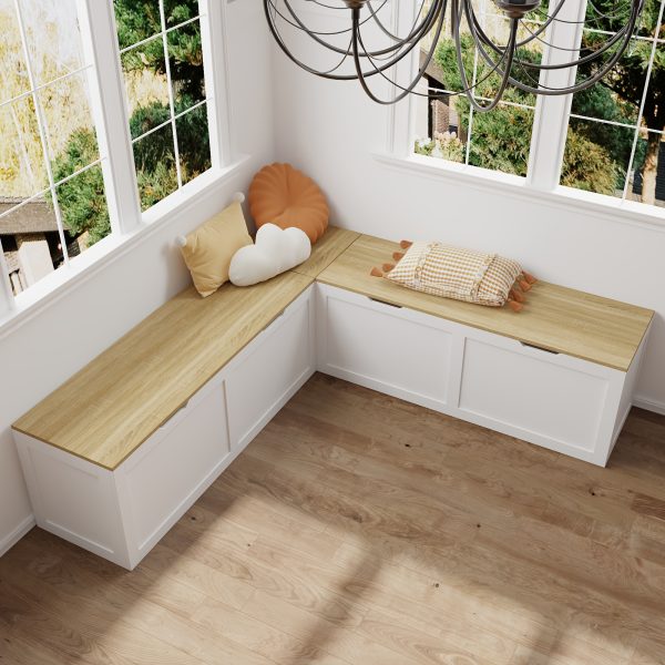 product-fancy-168934fb-63b9-4ffc-8fb4-2b62055857f2 Modern Multi Functional Corner Shoe Changing Stool With Flip Storage Cabinet, Shoe Cabinet For Bedroom, Hallway & Enterway, White And Natural