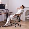 product-fancy-169cdf25-2e59-4ab0-847f-6a16cc3048ac Ergonomic Office Chair with Padded Flip-up Arms, Mid Back Executive Comfy Desk Chairs, Faux Leather Computer Rolling Chair with Wheels for Home, Adjustable Height, 360 Swivel, 300lbs, Beige, Black