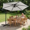 product-fancy-16a59858-8b95-4895-b5de-4f3399639363 10-Foot Cantilever Patio Umbrella Featuring an Infinite Tilt Mechanism, Offset Outdoor Umbrella with a Cross Base, Durable Crank Lift Market Umbrella Suitable for Yards, Gardens, And Decks (Weighted Base Sold Separately)