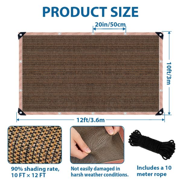 product-fancy-16ab8728-c8be-462c-a65b-d4640807c515 Outdoor Shade Net - Brown, Uv-Resistant, Durable Canopy, Suitable for Travel, Picnics, And Pools - Available In Various Sizes.