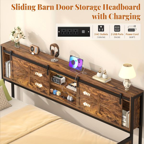 product-fancy-16ccfe6f-0917-4945-a6a1-b47c48bec9ea Homieasy Farmhouse Daybed with Trundle, Twin Day Bed with Charging Station, Heavy Duty Metal Sofa Bed Frame with Pop-up Trundle Bed for Living Room, Bedroom And Guest Room