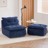 product-fancy-16efd445-26c0-4f27-9278-4b3718fac25b MCQ Single Recliner Chair with Footrest - 62.2-inch Foam Floor Lounger, Boneless Modern Bean Bag Sofa Suitable for Bedroom or Living Room, Cloud Bed for, No Assembly Required, Space-Saving
