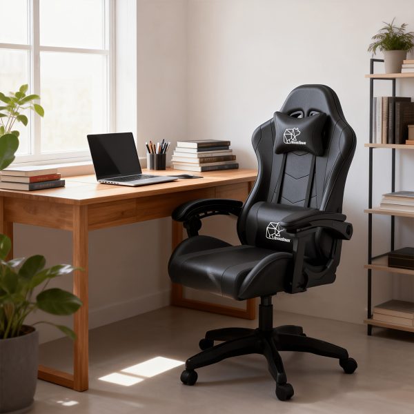 product-fancy-1713a873-128a-4b61-9c15-5507cffdebd2 1pc E-sports Chair, Suitable for Adults And Teenagers, Featuring A Lumbar Support, And Fixed Armrests. with Foot Supports, An Ergonomic Seat, Home Office Settings, Modern Gaming Chairs, High-quality Padding, Suitable for Home And Office Use