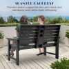 product-fancy-173f003c-ab60-4284-aa3c-1374162fc7dc HDPE All Weather Outdoor Patio Bench Furniture With Cup Holders, 2-3 Persons Garden Bench With 700 Lbs Weight Capacity, Patio Benches For Outdoors, Garden, Porch, Backyard And Park