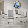 product-fancy-17767f35-f237-4365-9548-e621546046d8 Modern PU Leather Dining Chairs Set of 4 - Light Gray/Dark Gray Suitable for Kitchen, Living Room & Dining Room, Foam Cushioned Seats, Cantilever Base with Anti-Slip Footpads, PVC-Coated Faux Leather Armless Chairs, Easy Assembly