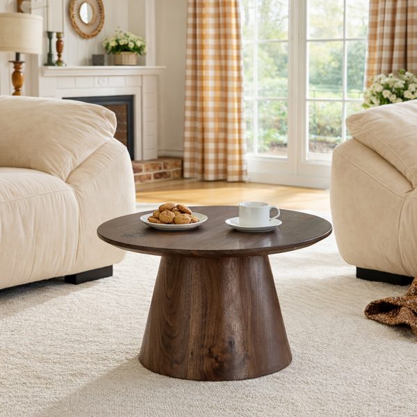 product-fancy-1776e794-de88-468b-a12d-3f6495ea3b02 Round Coffee Table 23.6 Inch Modern Minimalist Small Space-Saving Low Table with Smooth Tabletop & Engineered Wood/MDF Top, Suitable for Living Room, Bedroom, Apartment, Office - Assembly Compact Circular Furniture for Small Spaces