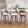 product-fancy-17b109c0-b67e-4949-81bd-f1b3cef9cac6 3/4pcs Bar Stool Set: Luxurious Faux Leather, Swivel And Armless Kitchen Counter Stools with Thickened Cushion And Back Support, Designed for Kitchen Islands And Bar Counters