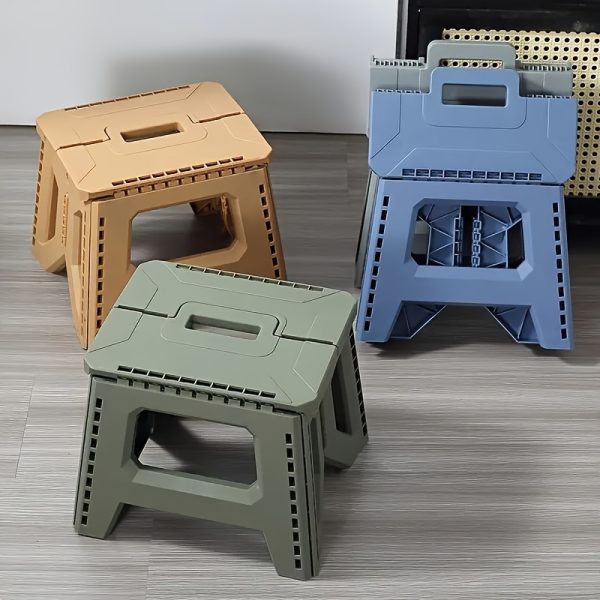 product-fancy-17fafe6c-3088-488b-9ed5-d2350507fd69 Heavy-Duty Thickened Portable Folding Stool with Handle - 1 Pack Square Plastic Collapsible Stool for Indoor, Gatherings, Picnic, Fishing | Durable PP, Adult-Supporting up to 330lbs, No Electricity or Batteries Needed