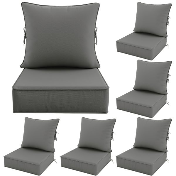 product-fancy-17fc4fc5-dc59-4ed9-a383-05ded1ee7e9a Outdoor Cushion Set of 1pc/2pcs/4pcs/6pcs - Thick 35D High-Density Foam Cushions Measuring 24*24*6.5 Inches, Featuring Quick Rebound, High Durability, And Easy Cleaning, Suitable for Outdoor Furniture Like Sofas And Patio Chairs