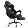 product-fancy-181fbcfc-2514-45f9-b110-389dec994881 Velvet Fabric Ergonomic Gaming Chair with Footrest And Massage, Reclining Computer Gamer Chair for Adult And Teens, Racing Style PC Home Office Video Game Chair