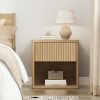 product-fancy-184dc06c-c77d-4c5e-b108-d59c7f6039c9 Modern Space-Saving Nightstand with Hidden Drawers & Open Shelf - Curved Bedside Table Suitable for Small Bedrooms, Freestanding Assembly Required Bedside with Concealed Drawers and Open Shelves for Narrow Spaces
