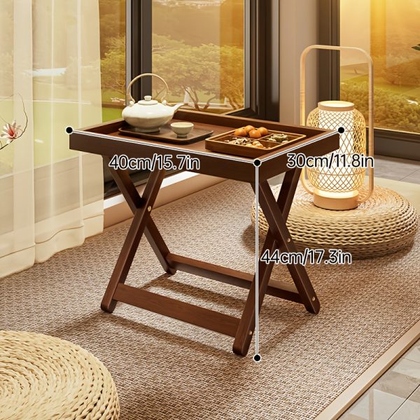 product-fancy-18f4e83c-51cf-4414-9074-288c4f18ccd8 Foldable Side Table with Raised Edge Tray, X-Shaped Legs, Multi-Purpose Bedside & Sofa Table for Bedroom Living Room Bay Window