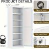 67" Tall Lockable Metal Storage Cabinet Narrow Stand-Alone Cabinet with Adjustable Shelves & Locking Door - Space-Saving Vertical Unit Suitable for Home Office, Pantry, Bathroom, Small Spaces
