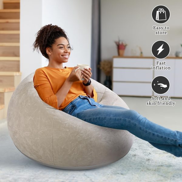 product-fancy-19547333-d399-41de-b09e-1e95b5e95617 A Comfortable Inflatable Bean Bag Sofa in Various Colors, This Portable PVC Lounge Chair Features a Velvety Surface, Suitable for Living Rooms, Bedrooms, Balconies, Reading Rooms, And Various Outdoor Activities Like Camping, Picnics